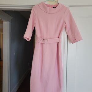 Karen Millen Soft Pink Long Sleeve Dress